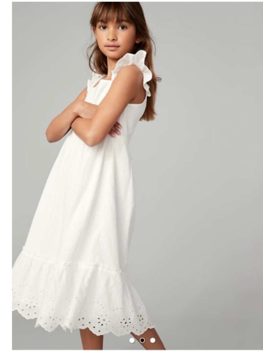 NWT Gap girls white eyelet ruffle sundress